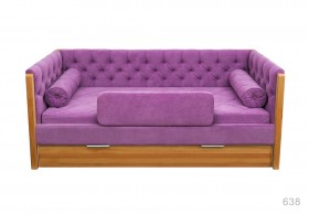 Кровать 180 серии Леди + ящик 32 Фиолетовый (мягкий бортик/подушка валик) в Ачинске - achinsk.katalogmebeli.com | фото