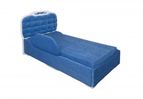 Кровать 190 Атлет Lux 29 Синий (мягкий бортик) в Ачинске - achinsk.katalogmebeli.com | фото