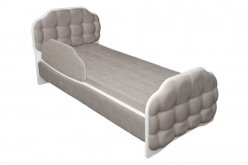 Кровать 190 Атлет Lux 96 Серый (мягкий бортик) в Ачинске - achinsk.katalogmebeli.com | фото
