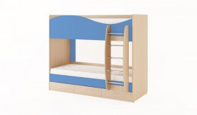 Кровать 2-х ярусная с ящиками (Беленый дуб/Синий) в Ачинске - achinsk.katalogmebeli.com | фото 4