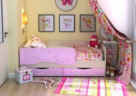 Кровать Алиса КР-812 1,6 Белфорд/Розовый металлик в Ачинске - achinsk.katalogmebeli.com | фото