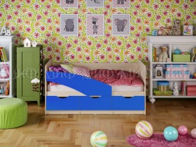 Кровать Бабочки 1,6м (Синий матовый) в Ачинске - achinsk.katalogmebeli.com | фото