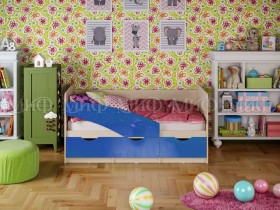 Кровать Бабочки 1,6м (Синий металлик) в Ачинске - achinsk.katalogmebeli.com | фото