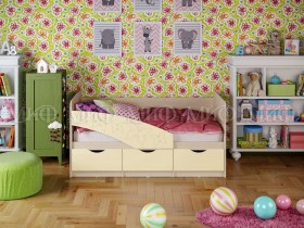 Кровать Бабочки 1,6м (Ваниль матовый) в Ачинске - achinsk.katalogmebeli.com | фото