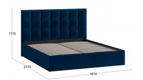 Кровать без ПМ «Эмбер» Велюр Confetti/Blue в Ачинске - achinsk.katalogmebeli.com | фото 2