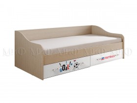 Кровать Boy Вега 0,9 м (Дуб беленый/Белый глянец/фотопечать) в Ачинске - achinsk.katalogmebeli.com | фото