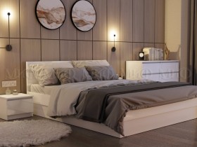 Кровать Челси 1600 (Белый/Белый глянец) в Ачинске - achinsk.katalogmebeli.com | фото 2