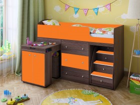 Кровать-чердак Малыш 1600 Бодего/Оранжевый в Ачинске - achinsk.katalogmebeli.com | фото