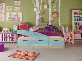 Кровать детская 1,6м Дельфин (Голубой матовый) в Ачинске - achinsk.katalogmebeli.com | фото