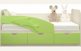 Кровать детская 1,6м Дельфин (Салатовый металлик) в Ачинске - achinsk.katalogmebeli.com | фото 1