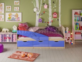 Кровать детская 1,6м Дельфин (Синий металлик) в Ачинске - achinsk.katalogmebeli.com | фото
