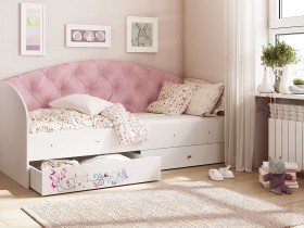 Кровать детская Эльза Белый/Розовый в Ачинске - achinsk.katalogmebeli.com | фото 1