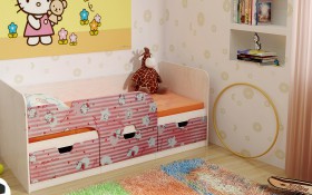 Кровать детская Минима Лего 1,86м с ящиками (дуб атланта/лиловый сад) в Ачинске - achinsk.katalogmebeli.com | фото 4