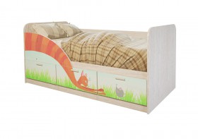 Кровать детская Минима Лего 1,86м с ящиками (дуб атланта/лиловый сад) в Ачинске - achinsk.katalogmebeli.com | фото 9
