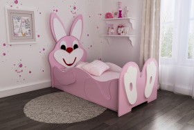 Кровать детская Зайка 1.6 Розовый/Белый в Ачинске - achinsk.katalogmebeli.com | фото 1