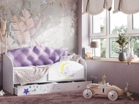 Кровать детская Звездочка Белый/Фиолетовый в Ачинске - achinsk.katalogmebeli.com | фото
