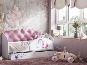 Кровать детская Звездочка Белый/Розовый в Ачинске - achinsk.katalogmebeli.com | фото