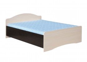 Кровать двойная 1400-1 без матраса (круглые спинки) Венге/Дуб выбеленный в Ачинске - achinsk.katalogmebeli.com | фото