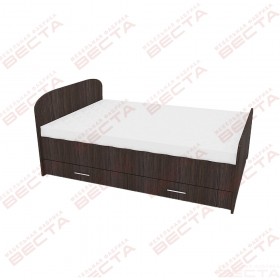 Кровать двухспальная ЛДСП 1400 с ящиками Венге в Ачинске - achinsk.katalogmebeli.com | фото