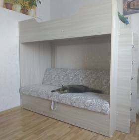Кровать двухъярусная с диваном (Беленый дуб) в Ачинске - achinsk.katalogmebeli.com | фото