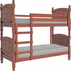 Кровать двухъярусная Валерия из массива сосны 800*1890 Орех в Ачинске - achinsk.katalogmebeli.com | фото