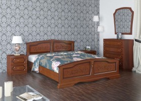 Кровать Елена из массива сосны 1200*2000 Орех в Ачинске - achinsk.katalogmebeli.com | фото