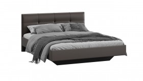 Кровать «Элис» c мягкой обивкой тип 1 Экокожа/Темно-коричневый/1400 в Ачинске - achinsk.katalogmebeli.com | фото 1