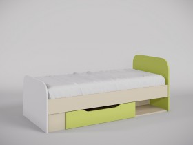 Кровать Эппл 1650х750 (Зеленый/Белый/корпус Клен) в Ачинске - achinsk.katalogmebeli.com | фото