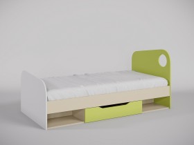 Кровать Эппл 1950х950 (Зеленый/Белый/Клен) в Ачинске - achinsk.katalogmebeli.com | фото