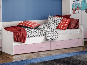 Кровать Fashion-1 Вега 0,9 м (Белый/Розовый) в Ачинске - achinsk.katalogmebeli.com | фото