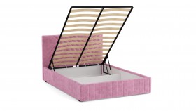 Кровать Гамма ш. 1400 (с основанием для хранения) (велюр тенерифе розовый) в Ачинске - achinsk.katalogmebeli.com | фото 3