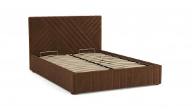 Кровать Гамма ш. 1400 (с основанием для хранения) (велюр тенерифе шоколад) в Ачинске - achinsk.katalogmebeli.com | фото 3