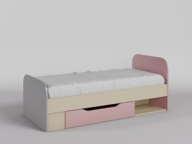 Кровать Грэйси 1650х750 (Розовый/Серый/корпус Клен) в Ачинске - achinsk.katalogmebeli.com | фото