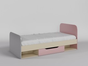 Кровать Грэйси 1950х950 (Розовый/Серый/корпус Клен) в Ачинске - achinsk.katalogmebeli.com | фото