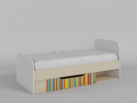 Кровать Клаксон без машинок 1650х750 (Белый/корпус Клен) в Ачинске - achinsk.katalogmebeli.com | фото