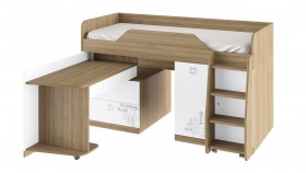 Кровать комбинированная «Оксфорд» (Ривьера/Белый с рисунком) в Ачинске - achinsk.katalogmebeli.com | фото 3