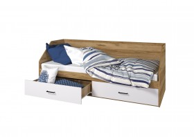 Кровать Лайт 800 с ящиками (Крафт золотой/Белый) в Ачинске - achinsk.katalogmebeli.com | фото
