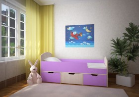 Кровать Малыш-мини Дуб молочный/Ирис в Ачинске - achinsk.katalogmebeli.com | фото