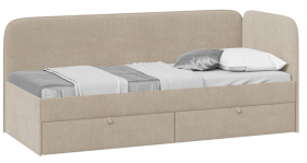 Кровать «Молли» с мягкой обивкой (900) тип 1 (Микровелюр Scandi Cream 03) в Ачинске - achinsk.katalogmebeli.com | фото