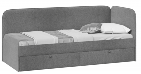 Кровать «Молли» с мягкой обивкой (900) тип 1 (Микровелюр Scandi Graphite 22) в Ачинске - achinsk.katalogmebeli.com | фото