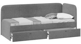 Кровать «Молли» с мягкой обивкой (900) тип 1 (Микровелюр Scandi Graphite 22) в Ачинске - achinsk.katalogmebeli.com | фото 2