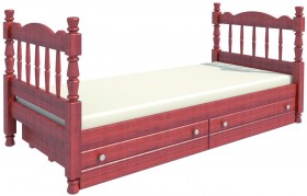 Кровать одинарная Аленка из массива сосны 800*1890 Орех в Ачинске - achinsk.katalogmebeli.com | фото 2