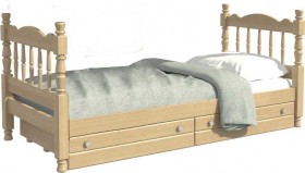 Кровать одинарная Аленка из массива сосны 800*1890 Сосна в Ачинске - achinsk.katalogmebeli.com | фото 1