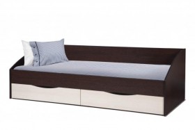 Кровать одинарная "Фея - 3" (симметричная) New (венге / вудлайн кремовый / ДВПО: белый) в Ачинске - achinsk.katalogmebeli.com | фото