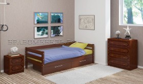 Кровать одинарная ГЛОРИЯ из массива сосны  900*2000 (Орех) в Ачинске - achinsk.katalogmebeli.com | фото