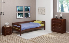 Кровать одинарная ГЛОРИЯ из массива сосны  900*2000 (Орех) в Ачинске - achinsk.katalogmebeli.com | фото 3