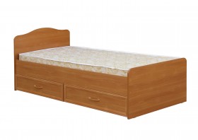 Кровать одинарная с ящиками 800-1 без матраса (круглые спинки) Вишня Оксфорд в Ачинске - achinsk.katalogmebeli.com | фото 1