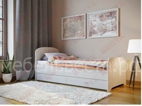 Кровать односпальная ЛДСП 800 с ящиками Дуб выбеленный в Ачинске - achinsk.katalogmebeli.com | фото