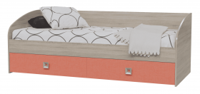 Кровать односпальная с двумя ящиками Сити 2045 Дуб сонома/Аква в Ачинске - achinsk.katalogmebeli.com | фото 2