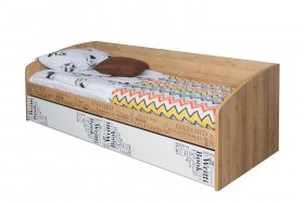 Кровать с 2 ящиками «Оксфорд» (Ривьера/Белый с рисунком) в Ачинске - achinsk.katalogmebeli.com | фото 3